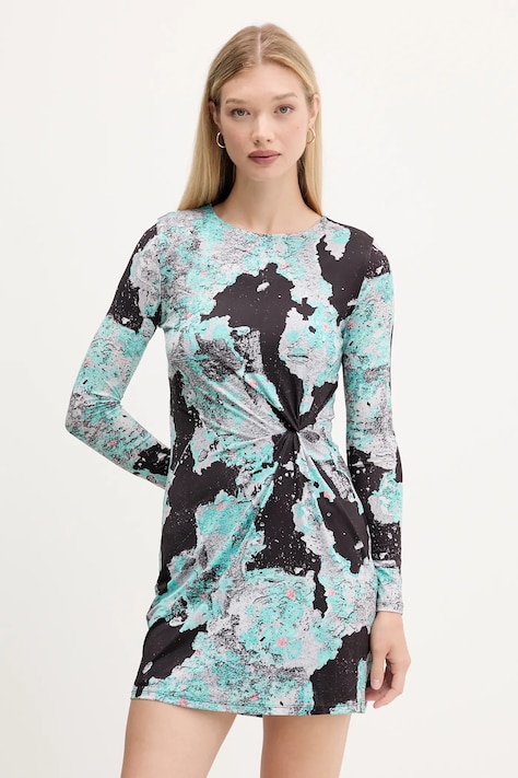 Šaty Desigual WALL LACROIX čierna farba, mini, áčkový strih, 25WWVK09