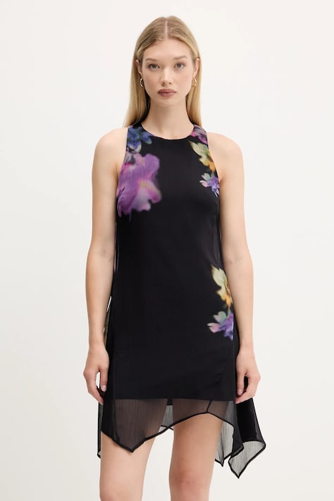 Desigual sukienka NALA kolor czarny mini rozkloszowana 25WWVW30