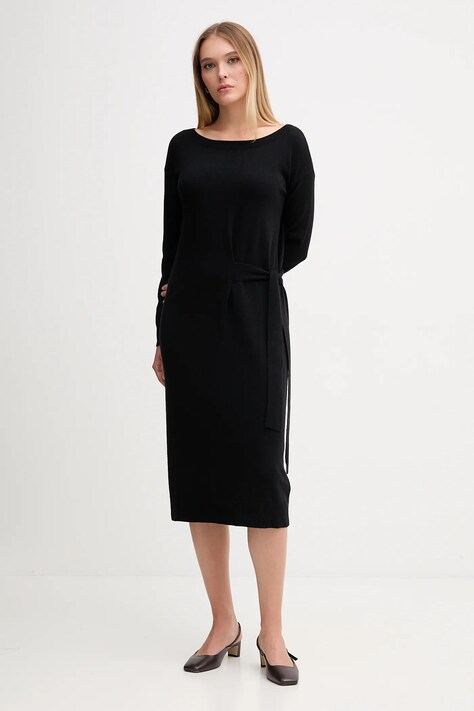 Gaudi rochie culoarea negru, maxi, drept, 521FD13001