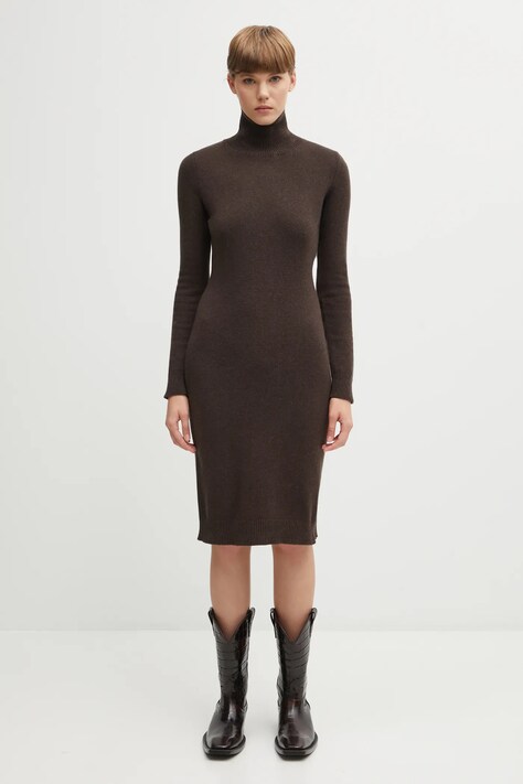 MM6 Maison Margiela dress with wool blend brown color S62DD0054.M13187.144