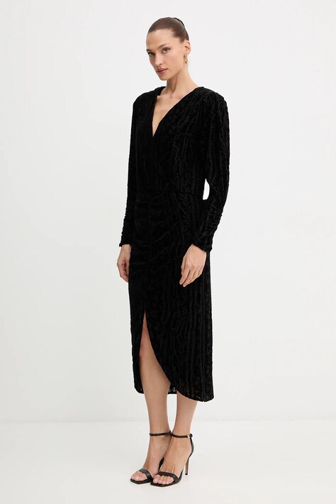 BOSS Orange rochie culoarea negru, midi, evazați, 50547812