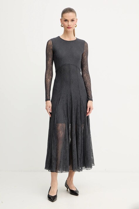 Marella sukienka kolor szary maxi rozkloszowana 2523626015200