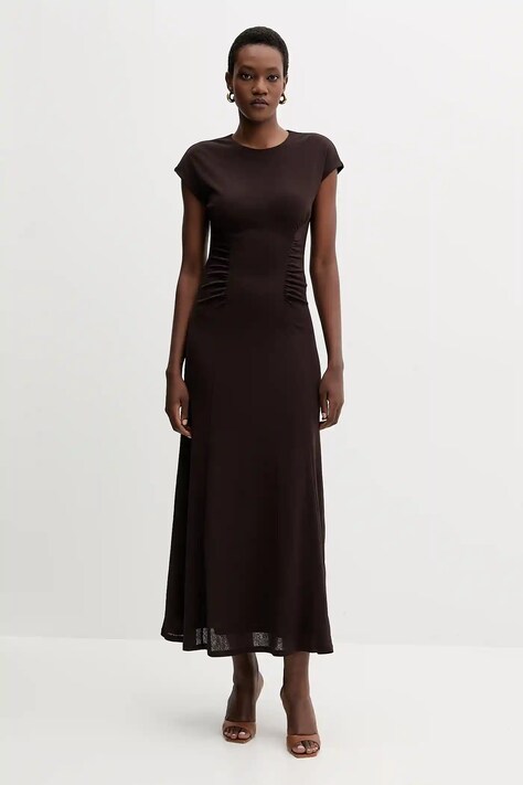 Marella rochie culoarea maro, maxi, evazati, 2523626024200