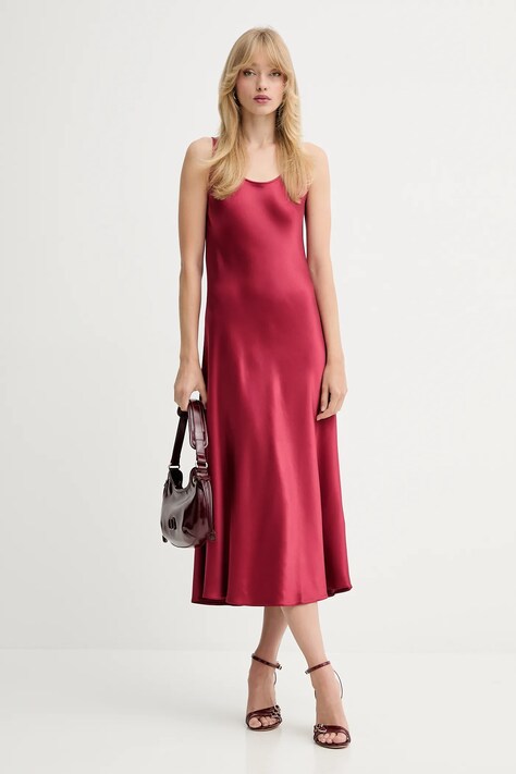 Marella sukienka Emme by Marella kolor bordowy maxi prosta 2525226021200