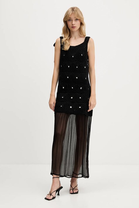 Never Fully Dressed sukienka kolor czarny maxi dopasowana NFDDR2258