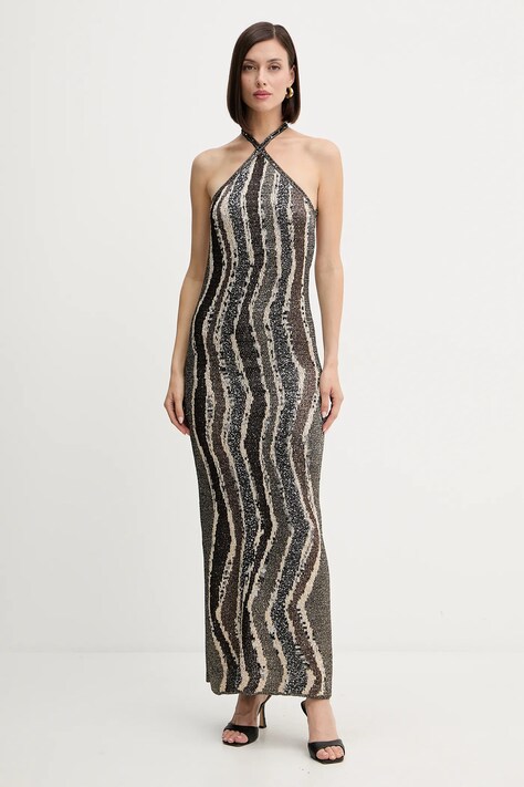 Missoni rochie culoarea maro, maxi, mulata, DS25WG0K.BK01C8