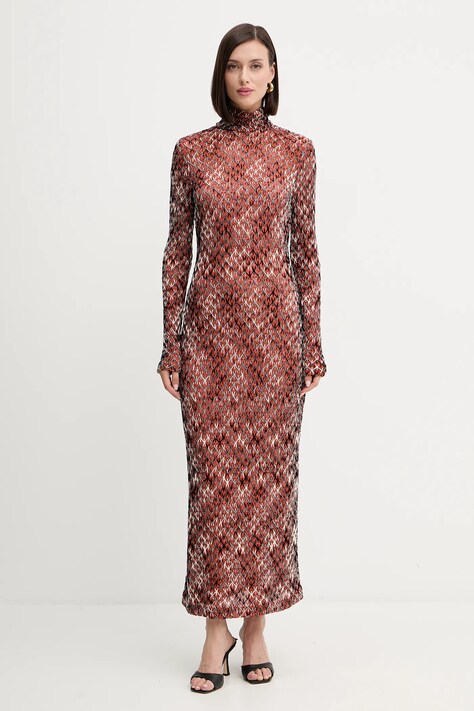 Missoni rochie culoarea portocaliu, maxi, mulata, DS25WG24.BR012N