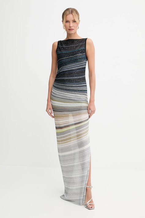 Missoni sukienka kolor szary maxi dopasowana DS25WG3O.BK01FJ