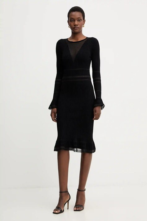 Šaty Herve Leger Connie černá barva, mini, přiléhavé, DSR8524099