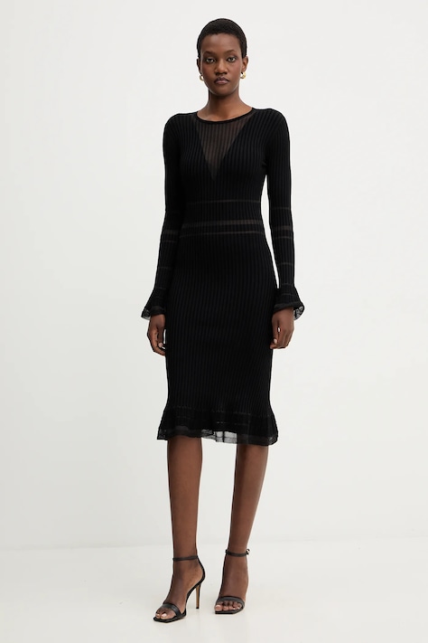 Herve Leger sukienka Connie kolor czarny mini dopasowana DSR8524099