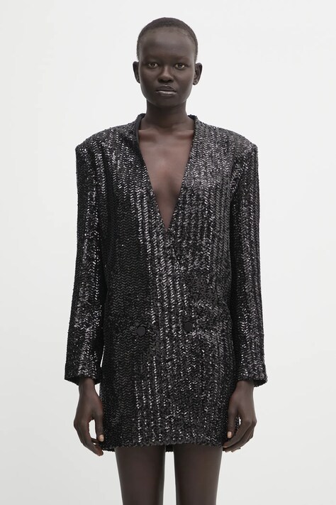 Anine Bing sukienka veneda kolor czarny mini prosta A.02.11689