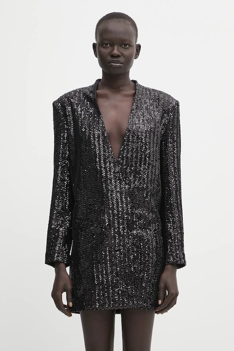 Anine Bing sukienka veneda kolor czarny mini prosta A.02.11689