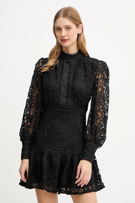 Bardot sukienka kolor czarny mini rozkloszowana 58421DB6