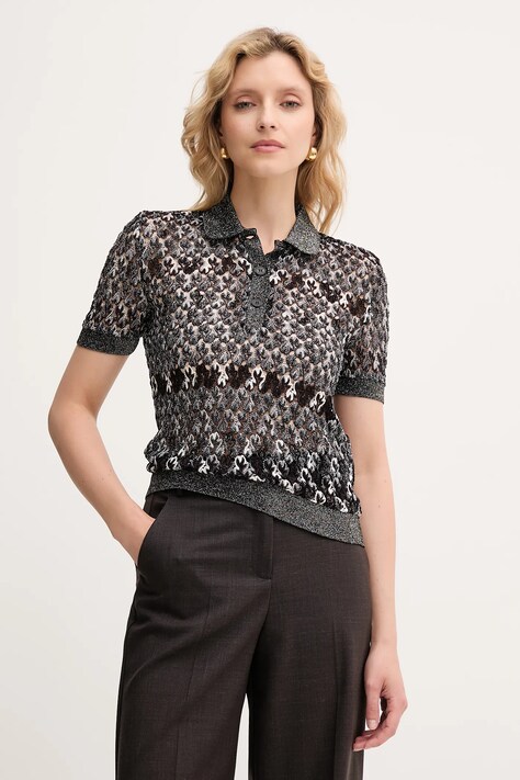 Missoni polo damskie kolor czarny