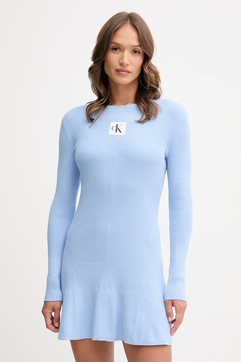 Šaty Calvin Klein Jeans modrá barva, mini, LV047D307G