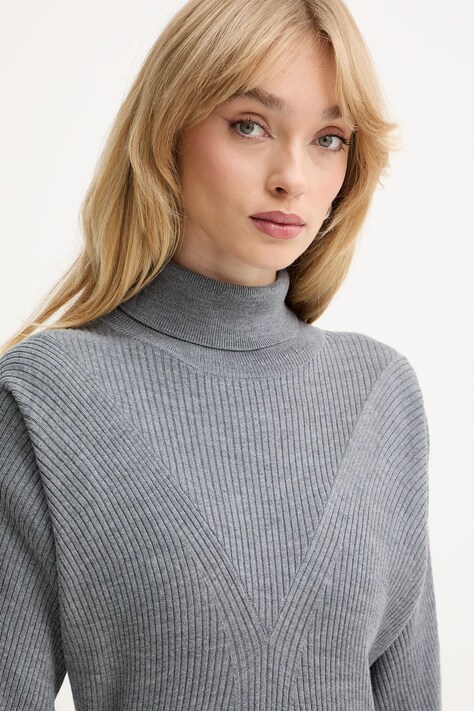 Вовняна сукня BOSS Forbini — AW25-SUD17W, сірий — фото 4