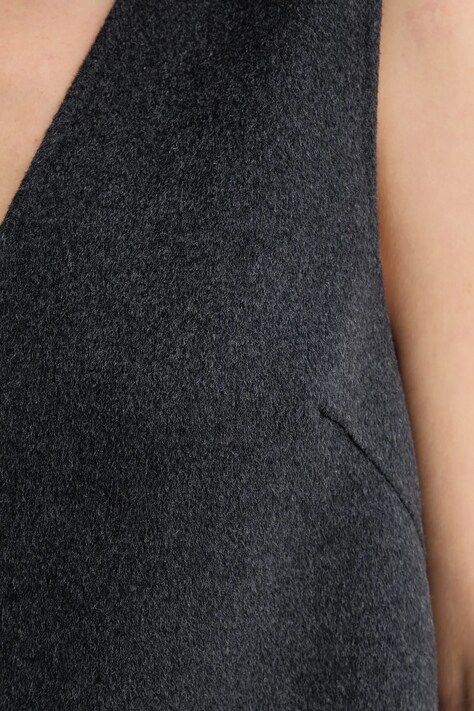 Calvin Klein sukienka z dodatkiem wełny kolor szary mini rozkloszowana LV044D017G