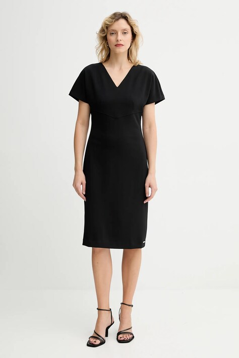 Šaty Calvin Klein černá barva, midi, LV044D064G