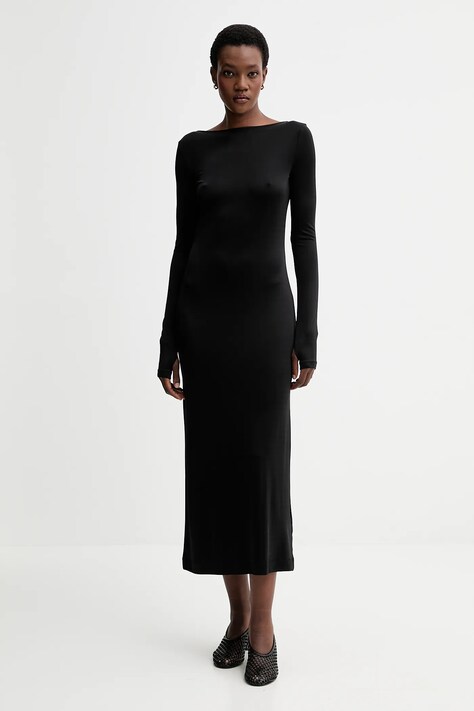 Filippa K sukienka kolor czarny maxi dopasowana 31740