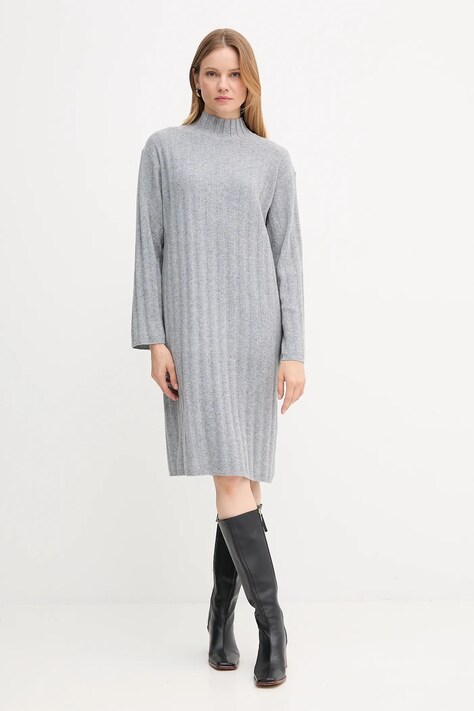 Barbour sukienka z wełną SOPHIA kolor szary mini oversize LDR0939