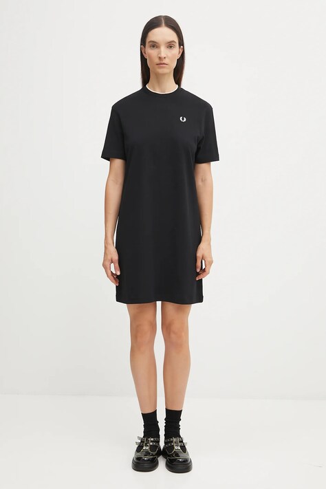 Fred Perry sukienka kolor czarny mini oversize D1173