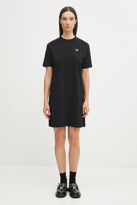 Fred Perry sukienka kolor czarny mini oversize D1173