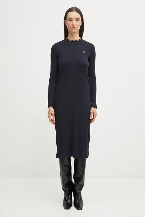 Šaty Fred Perry tmavomodrá farba, mini, rovný strih, D1179