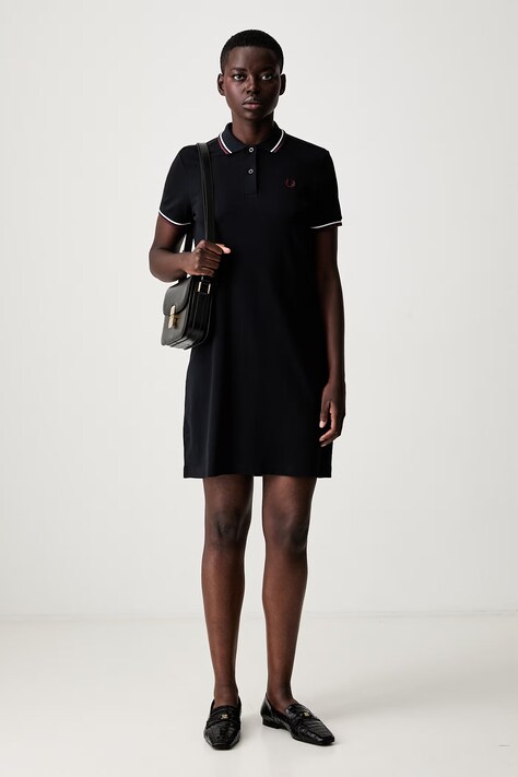 Fred Perry сукня бавовняна з еластаном — AW25-SUD19G, темно-синій — фото 2