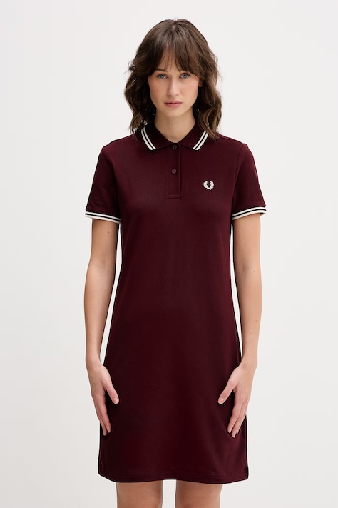 Fred Perry sukienka kolor bordowy mini prosta D3600