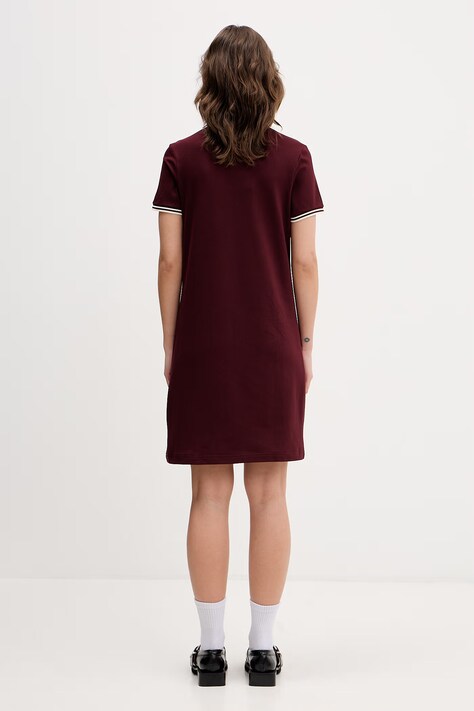 Fred Perry сукня бавовняна з еластаном — AW25-SUD19G, бордо — фото 3