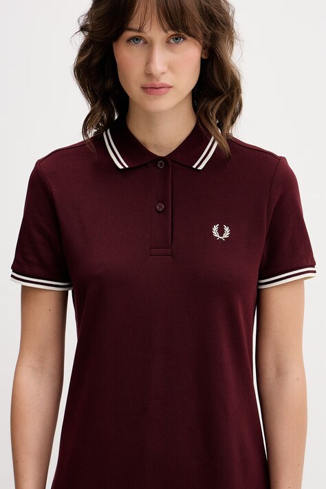 Fred Perry сукня бавовняна з еластаном — AW25-SUD19G, бордо — фото 4