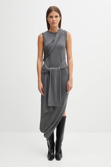 JW Anderson dress with wool blend Tie Detail Sleeveless gray color KW1445.YN0320
