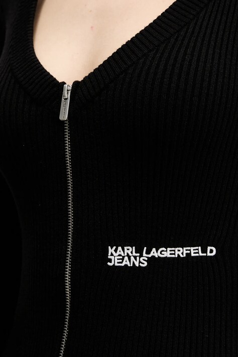 Karl Lagerfeld Jeans rochie culoarea negru, midi, mulată, A4W13011