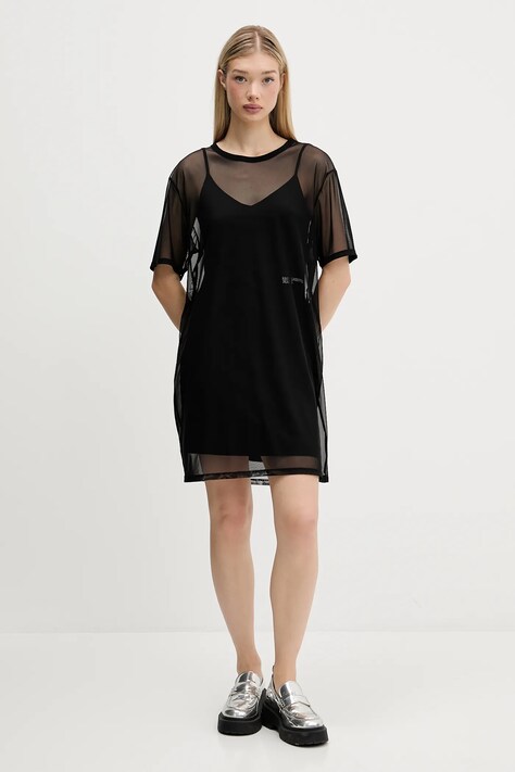 Karl Lagerfeld Jeans rochie culoarea negru, mini, drept, A4W13048