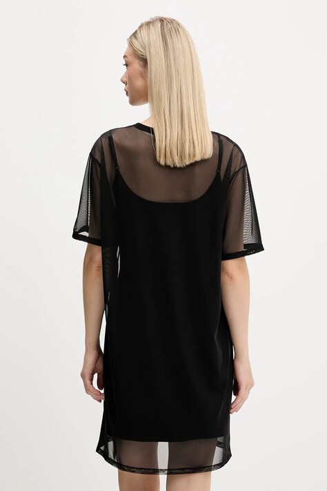 Karl Lagerfeld Jeans rochie culoarea negru, mini, drept, A4W13048