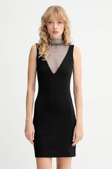 Karl Lagerfeld Jeans rochie culoarea negru, mini, mulată, A4W13009