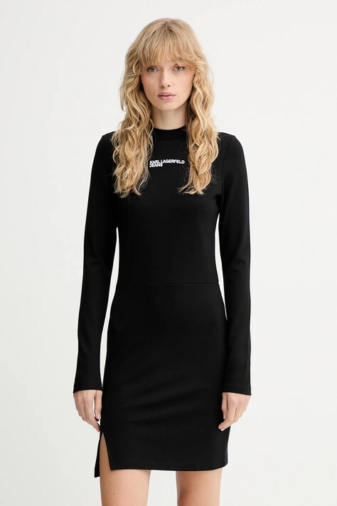 Karl Lagerfeld Jeans rochie culoarea negru, mini, mulată, A4W13005