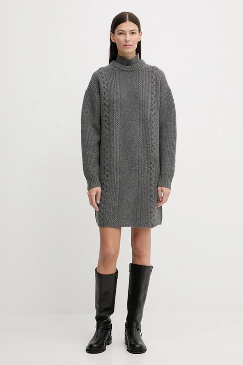 G-Star sukienka wełniana 0 kolor szary mini oversize D27217.D770