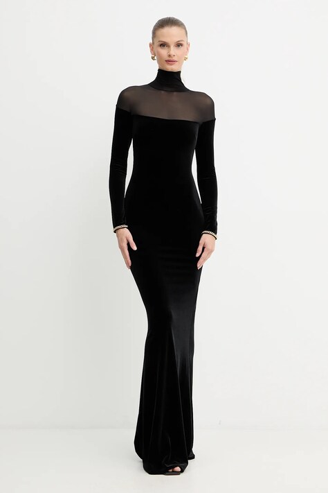 Šaty Elisabetta Franchi černá barva, maxi, přiléhavé, ABR4257E2