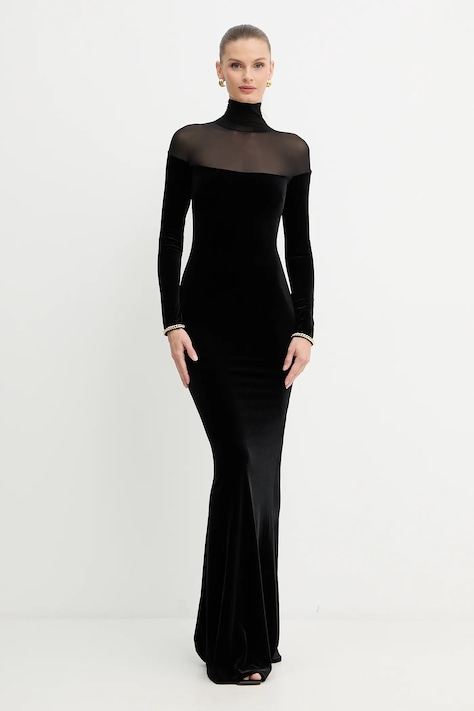 Šaty Elisabetta Franchi černá barva, maxi, přiléhavé, ABR4257E2