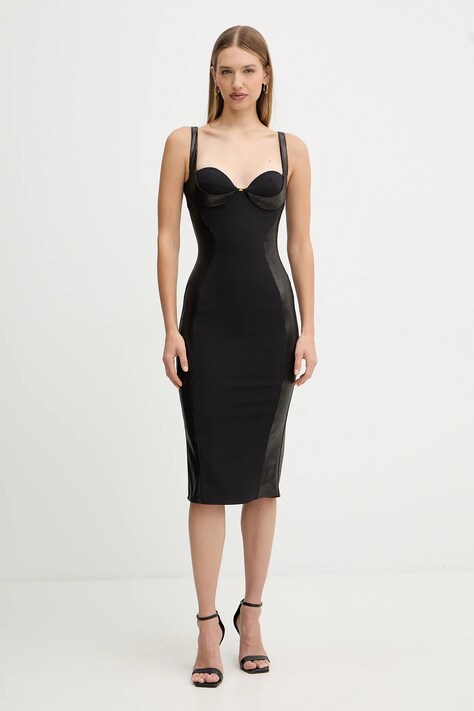 Φόρεμα Elisabetta Franchi χρώμα: μαύρο, AB83857E2