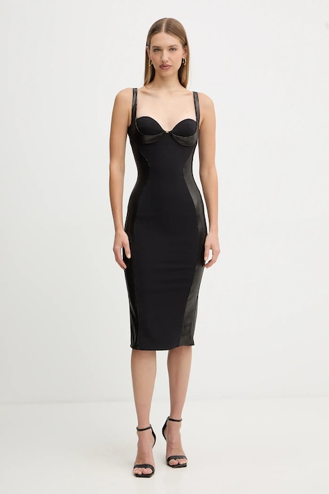 Elisabetta Franchi ruha fekete, midi, testhezálló, AB83857E2