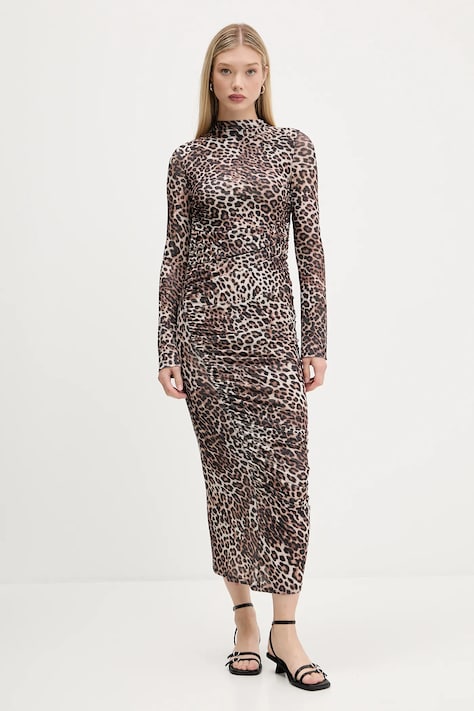 HUGO rochie culoarea maro, maxi, mulată, 50546239