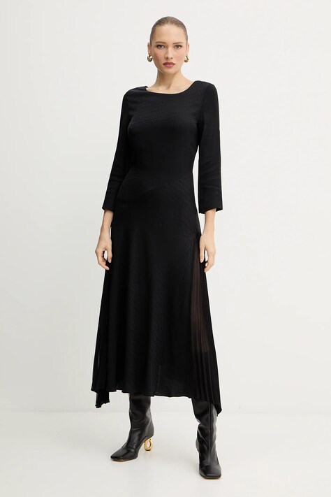 Karl Lagerfeld rochie culoarea negru, maxi, evazați, A4W13037