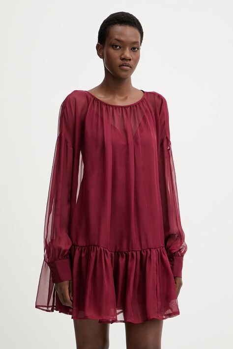 Aniye By rochie culoarea bordo, mini, evazați, 181525