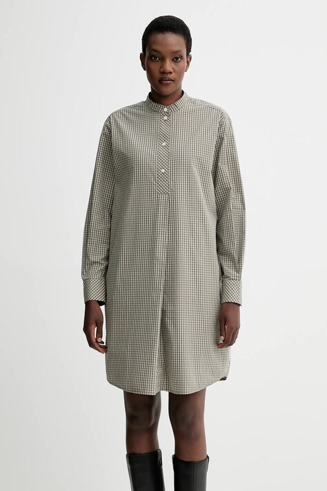 Marc O'Polo sukienka bawełniana kolor zielony mini oversize 5000007196