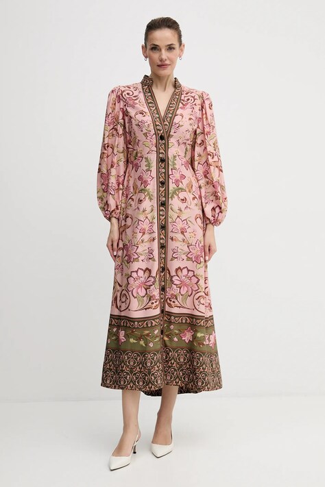 Barbour sukienka x Farm Rio kolor multicolor maxi rozkloszowana LDR0960