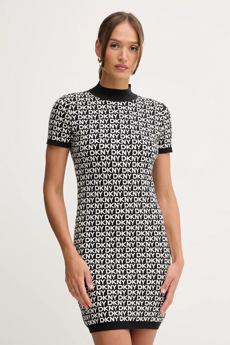 Šaty Dkny černá barva, mini, DJ5R0911