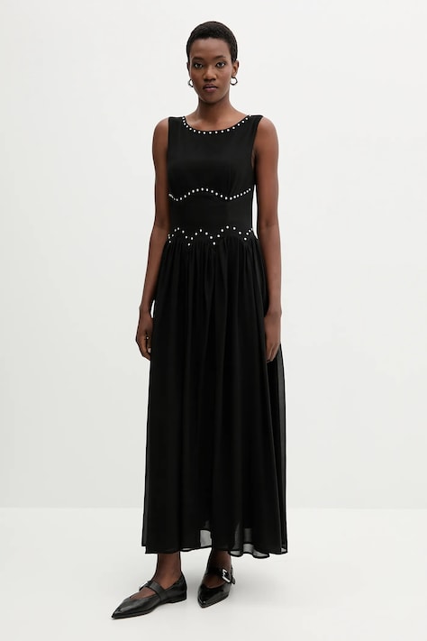 Never Fully Dressed rochie culoarea negru, maxi, evazati, NFDDR2813