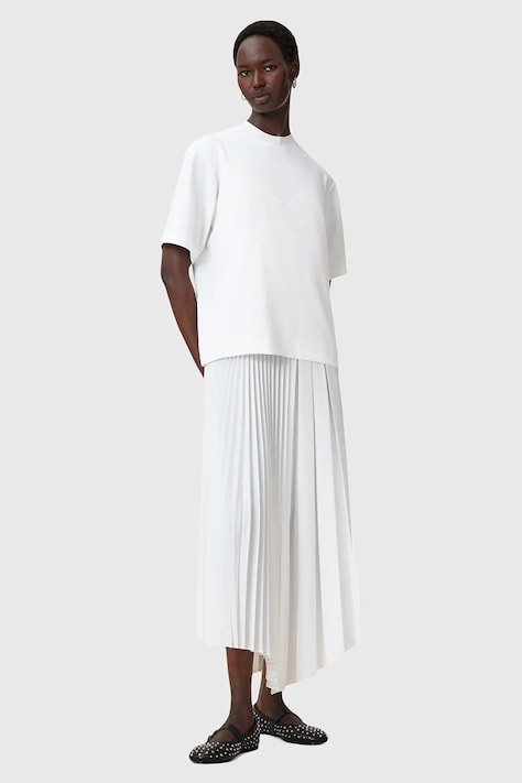 Šaty a tričko AllSaints JAX biela farba, maxi, áčkový strih, W326DB